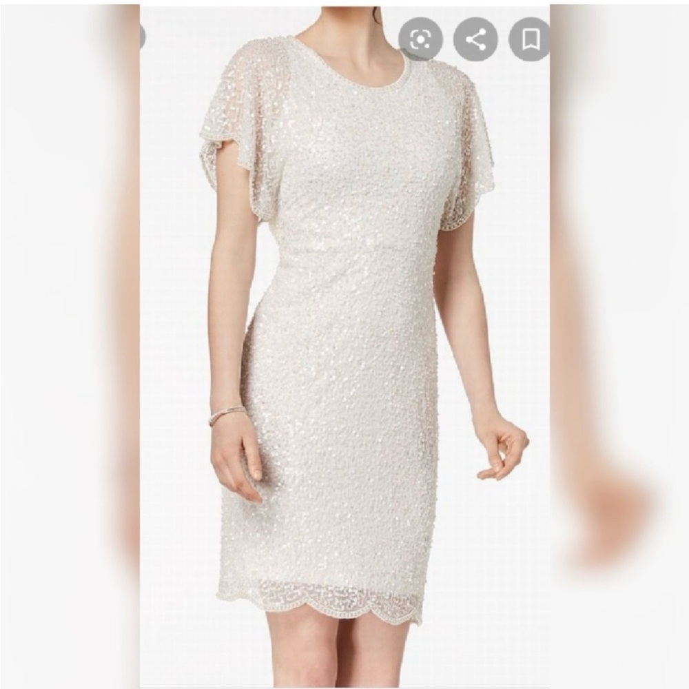 Adrianna Papell Cream Mini Dress - Picture 5 of 5